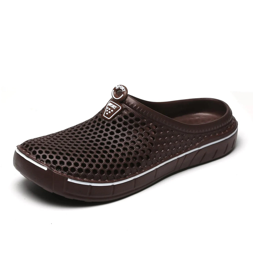 Color: Clear, Shoe Size: 39 - Men Slippers Beach Shoes Unisex Summer Hollow Outdoor Casual Men Beach Sandal Flip Flops Shoes Non-slip Size 36-45 Mens Slippers