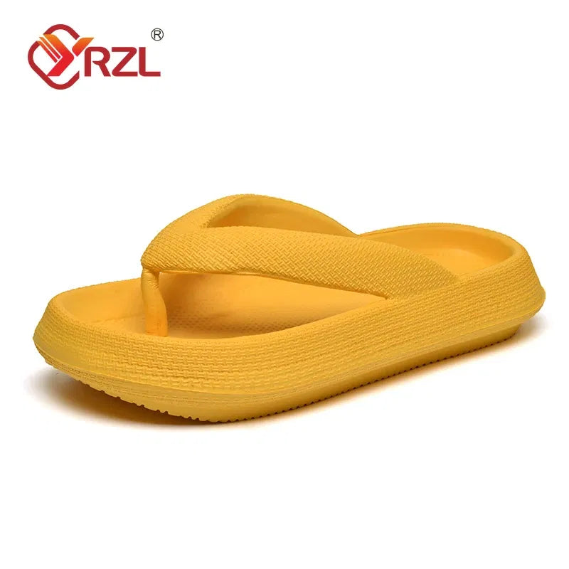 Color: Clear, Shoe Size: 42 - YRZL Flip Flops Men Soft Sole Platform 2024 Summer Beach Non Slip Women Slippers Coulple Thick Sole Bathroom Slides Sandals