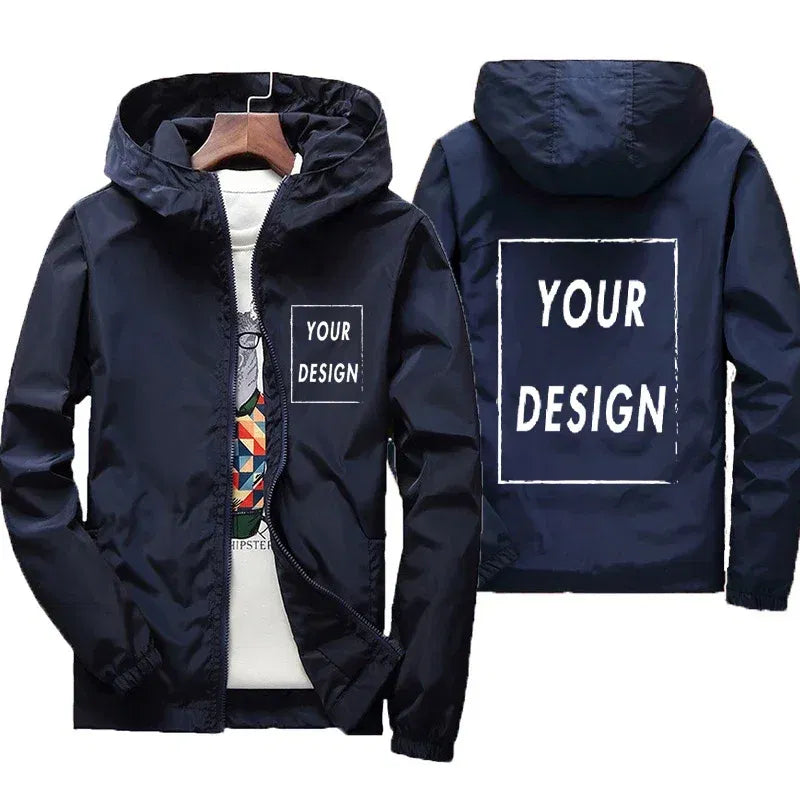 Color: Pink, Size: 5XL - Custom Brand Logo Autumn Jacket Men Waterproof Warm Windbreaker Casual Clothing Big Size 6Xl Men Green Black Red Jacket Outdoor