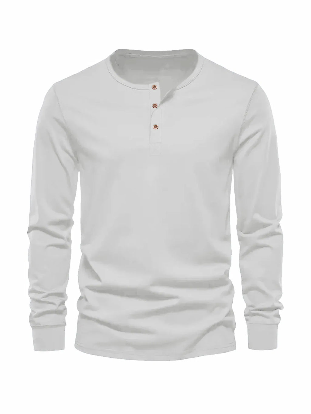 Color: Brown, Size: XL - Men's Long Sleeved Henley Neck T-shirt Slim Fit Bottoming Shirt Fitness Tops Tees Button Neck Casual Cozy Tshirt