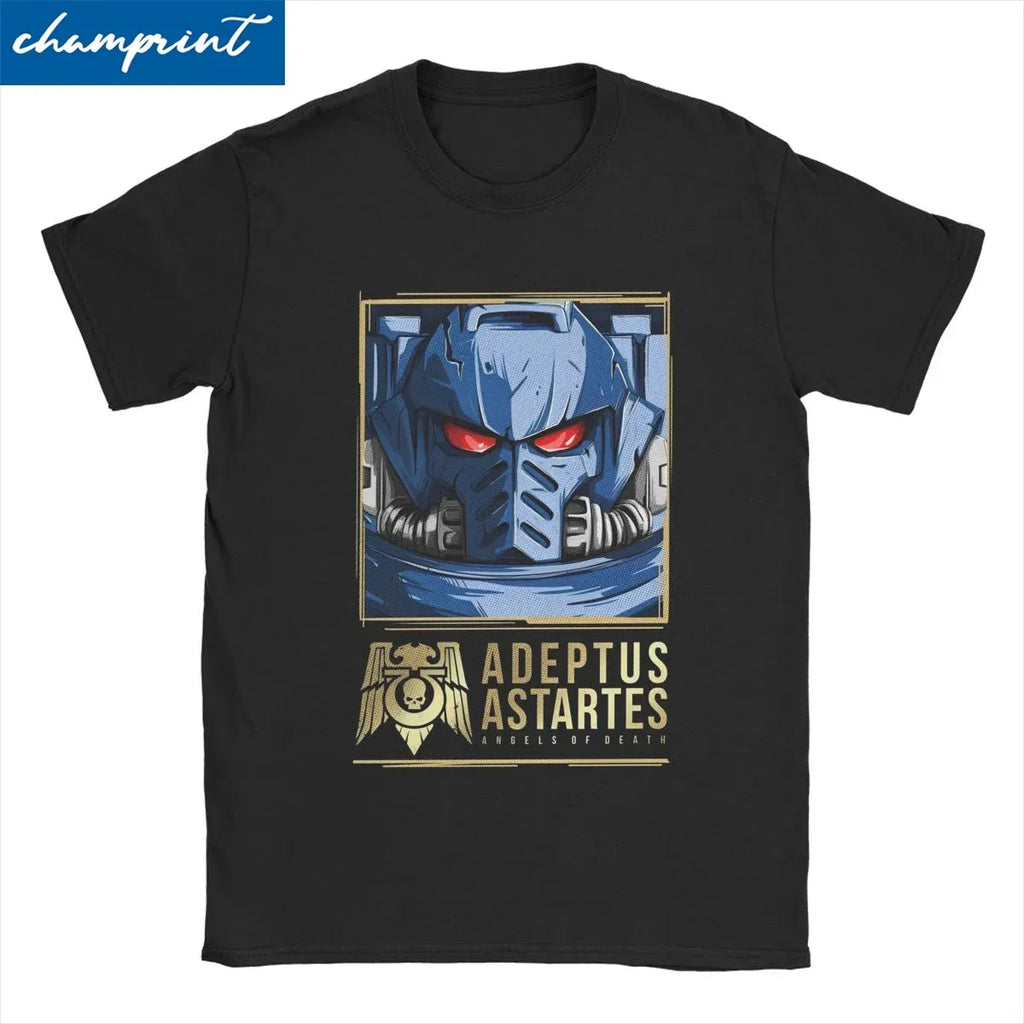 Color: Lavender, Size: S - Awesome Adeptus Astartes T-Shirt Men Women's O Neck Pure Cotton T Shirts W-Warhammer 40k Short Sleeve Tee Shirt 6XL Tops