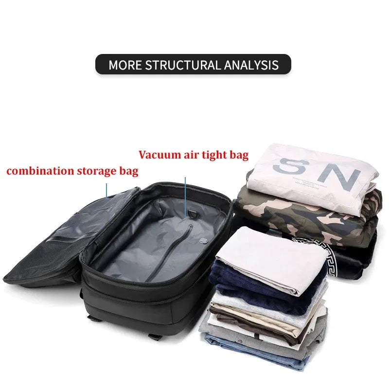 Color: plum - Men Travel Backpack vacuum compression 17 inch Laptop Backpack Business Large Capacity school Backpack Expanded Hiking backpack