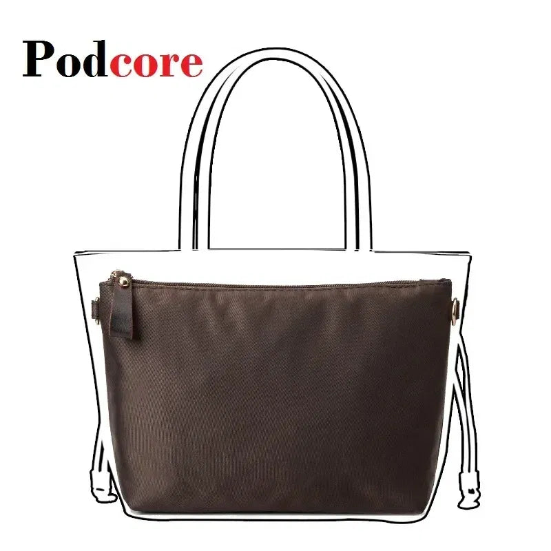 Color: GRAY - Nylon Organizer Insert Bag Women Nylon Travel Insert  Travel Makeup Bag Traveling Multi-functional Makeup Insert Bags