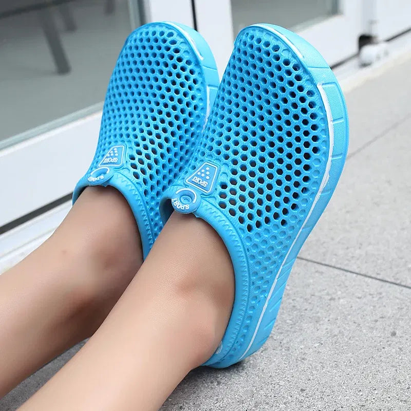 Color: Clear, Shoe Size: 39 - Men Slippers Beach Shoes Unisex Summer Hollow Outdoor Casual Men Beach Sandal Flip Flops Shoes Non-slip Size 36-45 Mens Slippers