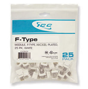 Module f-type nickel plated 25 pk white