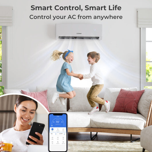 36000 BTU 3 Zone 23 SEER2 Mini Split Air Conditioner Wifi Enabled with Heat Pump-7K + 7K + 18K - Color: White - Size: 7K + 7K + 18K