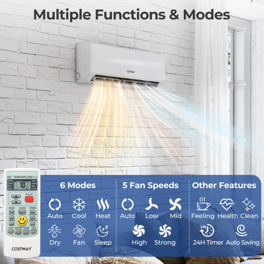 36000 BTU 3 Zone 23 SEER2 Mini Split Air Conditioner Wifi Enabled with Heat Pump-7K + 7K + 18K - Color: White - Size: 7K + 7K + 18K