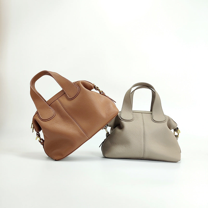 Genuine Leather Women's Bag Large Capacity First Layer Cowhide Portable Messenger Bag