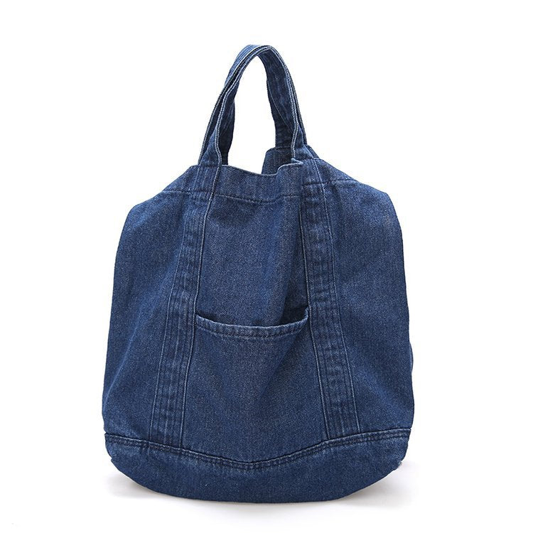 Denim Bag Large Capacity One-shoulder Shopping Bag Messenger Bag Korean Version Of All-match Literary Cloth Bag