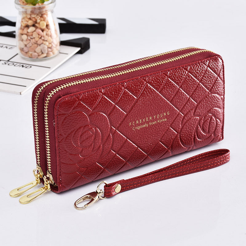 Wrist Strap Clutch Double Zipper Large Capacity
