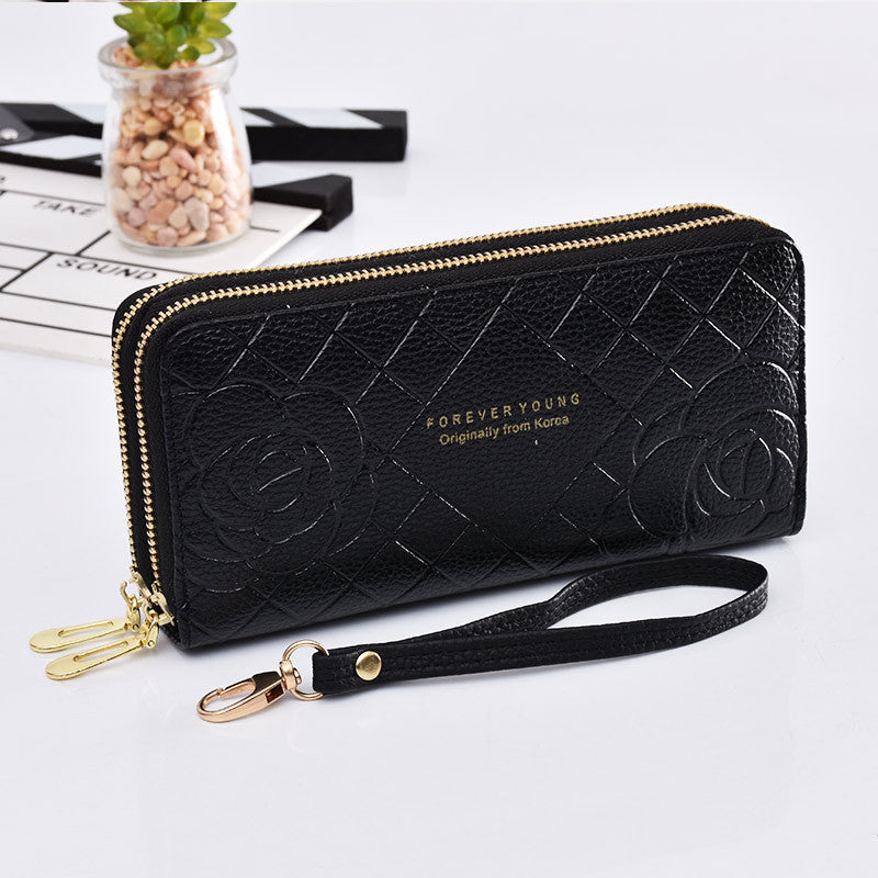 Wrist Strap Clutch Double Zipper Large Capacity