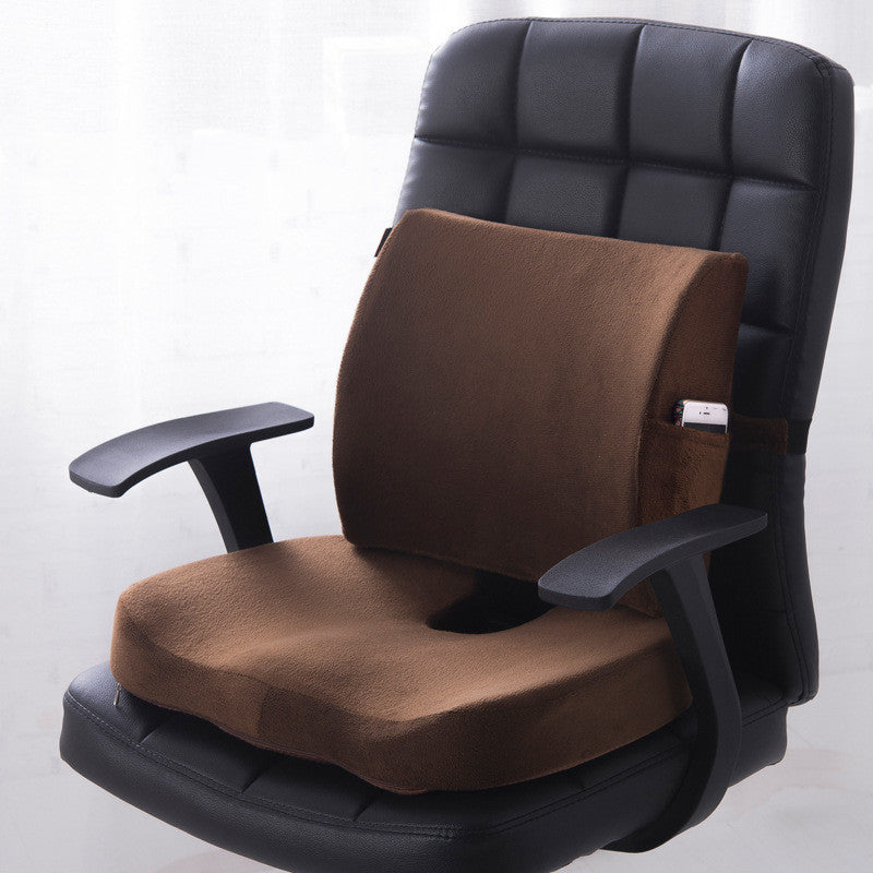 Color: MeshCoffee, Size: Gel set - A Set Of Office Lumbar Cushion