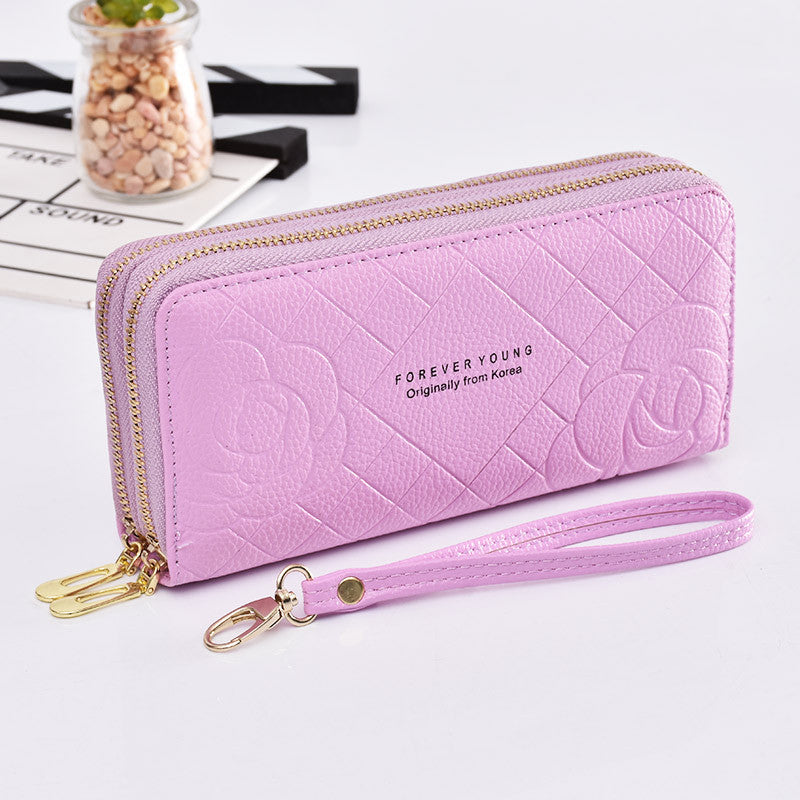 Wrist Strap Clutch Double Zipper Large Capacity