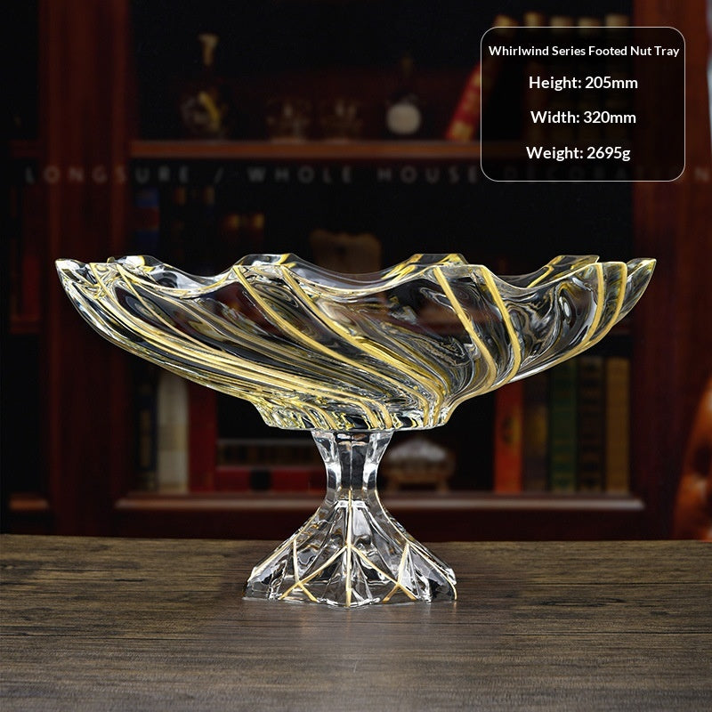 Style: Whirlwind Footed Fruit Bowl - Affordable Luxury Crystal Clear Creative Fruit Bowl For The Living Room